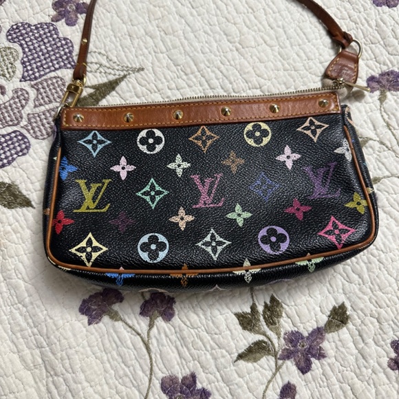 Louis Vuitton Murakami Multicolour Pouchette Pochette Black - Picture 2 of 7